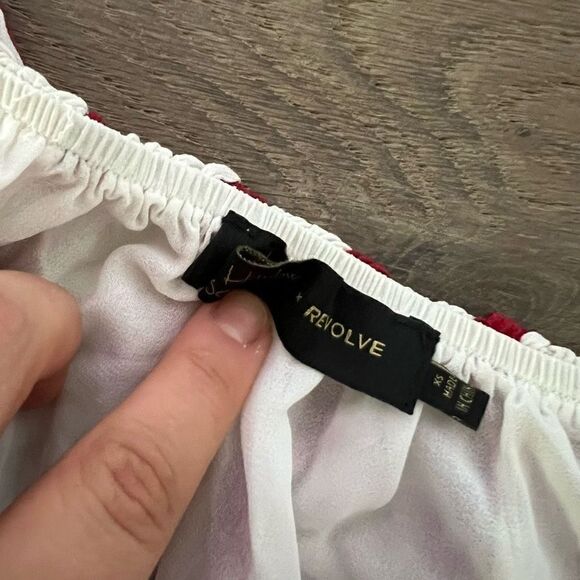 House of Harlowe Claudine Top in White & Red Size S - Picture 4 of 8